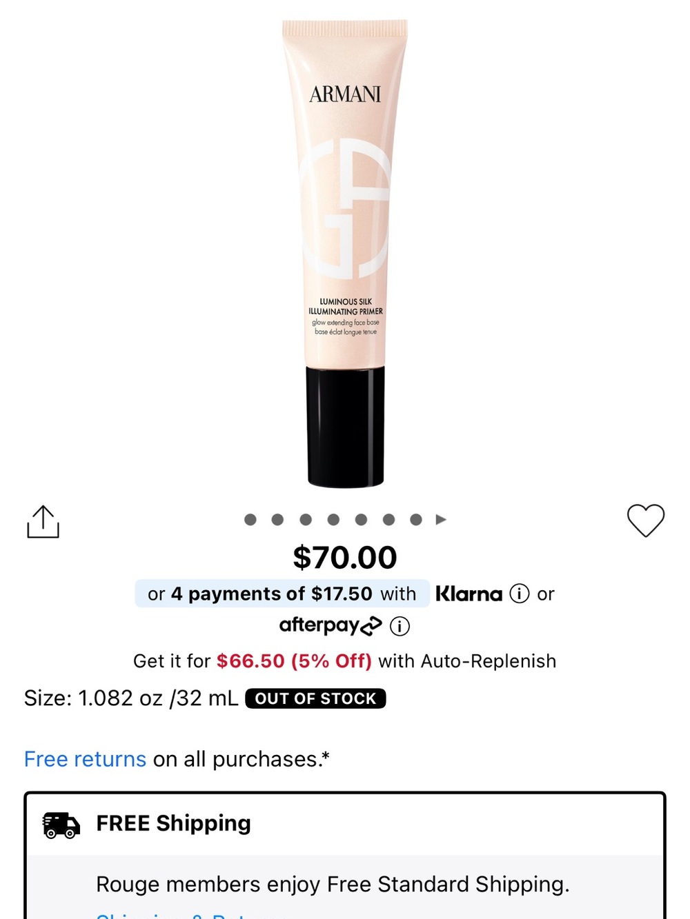 Giorgio Armani Luminous Silk Illuminating Primer - Pale Pink